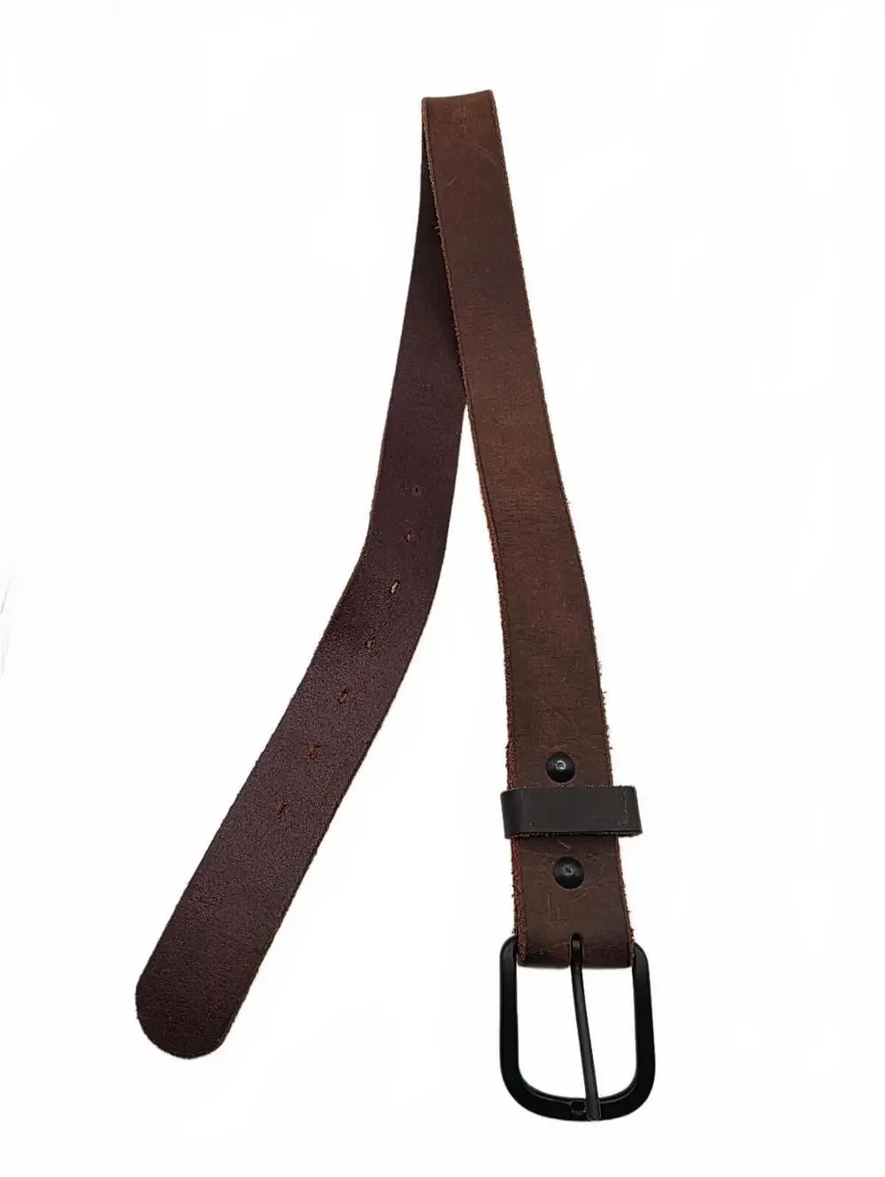 Mens Brown Genuine Leather Belt Size 32 Matte Western Cowboy Casual Jeans